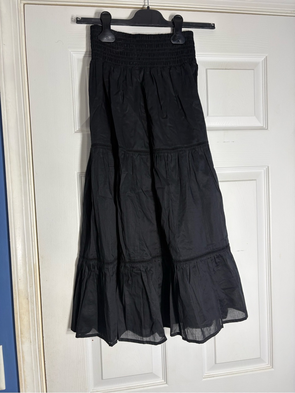 Rails Black Tiered Maxi Skirt with Smocked Waist